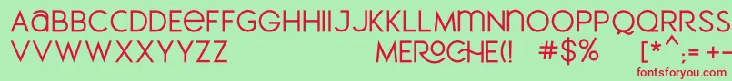 MEROCHE Font – Red Fonts on Green Background