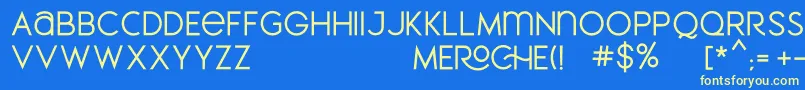 MEROCHE Font – Yellow Fonts on Blue Background