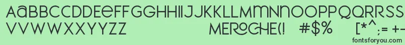 フォントMEROCHE – 緑の背景に黒い文字