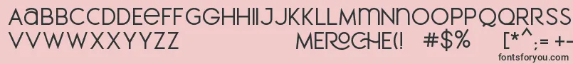 MEROCHE-Schriftart – Schwarze Schriften auf rosa Hintergrund