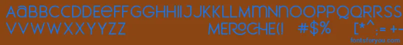 MEROCHE Font – Blue Fonts on Brown Background