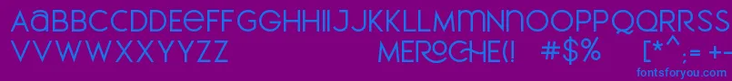 フォントMEROCHE – 紫色の背景に青い文字