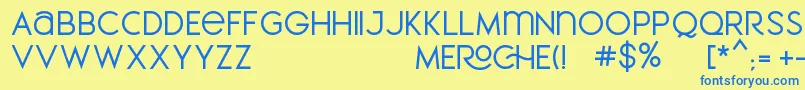 MEROCHE Font – Blue Fonts on Yellow Background