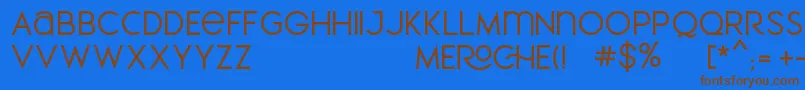 MEROCHE-fontti – ruskeat fontit sinisellä taustalla