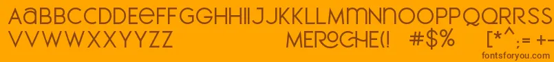 MEROCHE Font – Brown Fonts on Orange Background