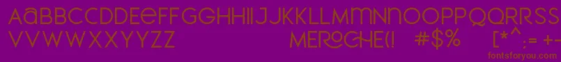 MEROCHE-fontti – ruskeat fontit violetilla taustalla