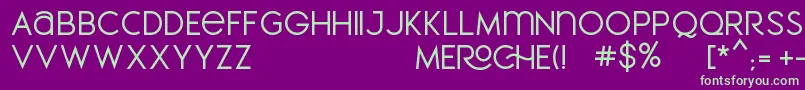 Шрифт MEROCHE – зелёные шрифты на фиолетовом фоне