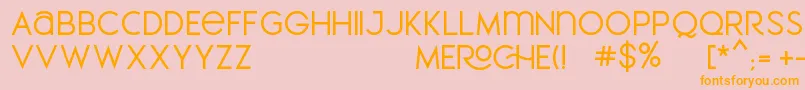 MEROCHE Font – Orange Fonts on Pink Background