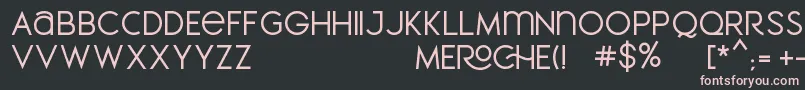 MEROCHE-fontti – vaaleanpunaiset fontit mustalla taustalla