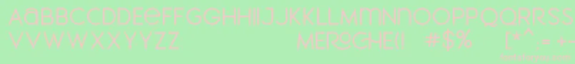 MEROCHE-fontti – vaaleanpunaiset fontit vihreällä taustalla