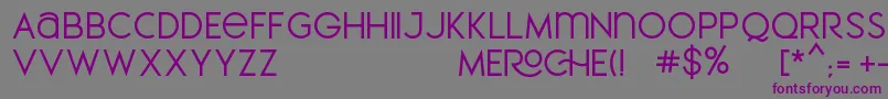 フォントMEROCHE – 紫色のフォント、灰色の背景