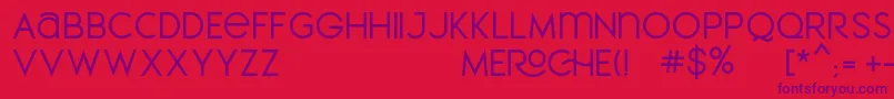 MEROCHE Font – Purple Fonts on Red Background