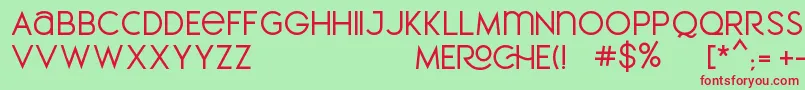 Шрифт MEROCHE – красные шрифты на зелёном фоне
