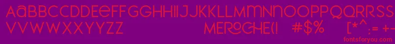 MEROCHE Font – Red Fonts on Purple Background