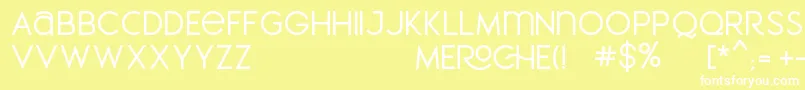 MEROCHE-fontti – valkoiset fontit keltaisella taustalla