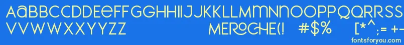 MEROCHE-fontti – keltaiset fontit sinisellä taustalla