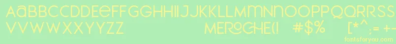 MEROCHE Font – Yellow Fonts on Green Background