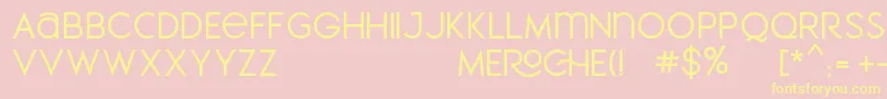 Шрифт MEROCHE – жёлтые шрифты на розовом фоне