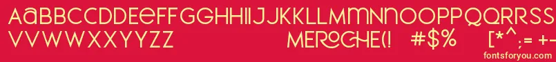 MEROCHE Font – Yellow Fonts on Red Background