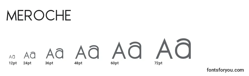 Größen der Schriftart MEROCHE (134115)