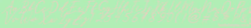 Merrxi Font – Pink Fonts on Green Background