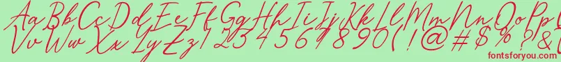 Merrxi Font – Red Fonts on Green Background