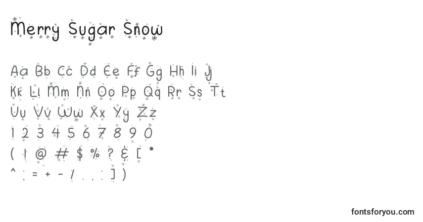 Fuente Merry Sugar Snow - alfabeto, números, caracteres especiales