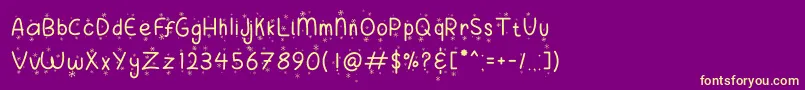 Saiba mais sobre a fonte Merry Sugar Snow Fonte Merry Sugar Snow – fontes amarelas em um fundo roxo