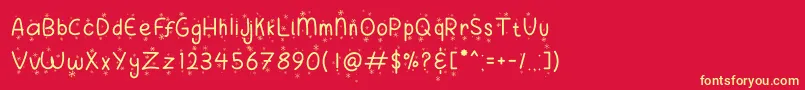 Merry Sugar Snow Font – Yellow Fonts on Red Background