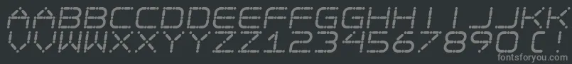 EgotripS-fontti – harmaat kirjasimet mustalla taustalla