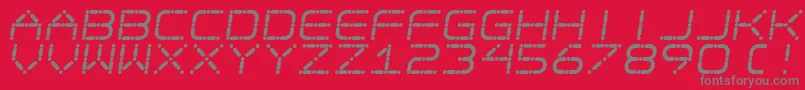 EgotripS-fontti – harmaat kirjasimet punaisella taustalla