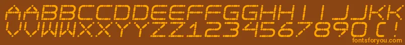 フォントEgotripS – オレンジ色の文字が茶色の背景にあります。