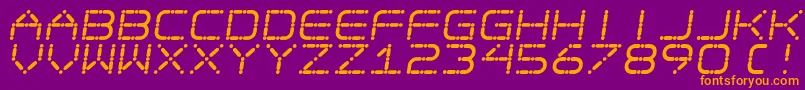EgotripS-fontti – oranssit fontit violetilla taustalla