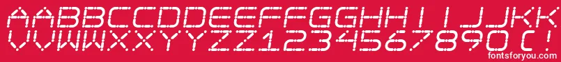 EgotripS-fontti – valkoiset fontit punaisella taustalla