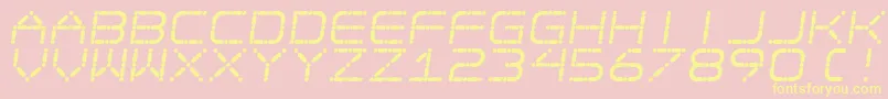 EgotripS-fontti – keltaiset fontit vaaleanpunaisella taustalla