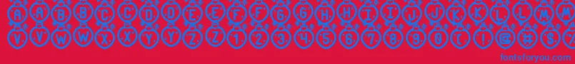 Merry Xmas St Font – Blue Fonts on Red Background