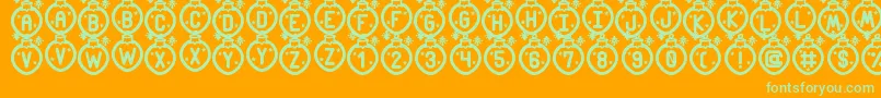 Merry Xmas St Font – Green Fonts on Orange Background