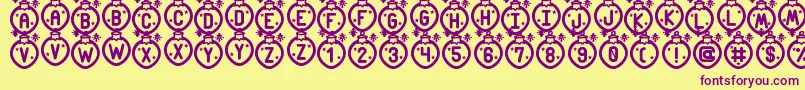 Police Merry Xmas St – polices violettes sur fond jaune
