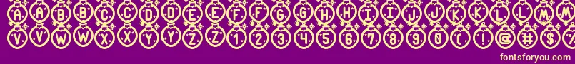 Fonte Merry Xmas St – fontes amarelas em um fundo roxo