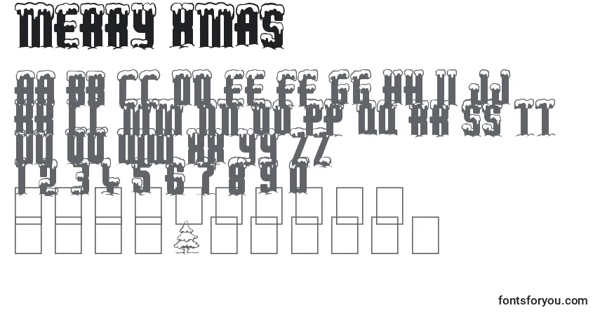Шрифт Merry Xmas – алфавит, цифры, специальные символы