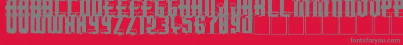 Merry Xmas-Schriftart – Graue Schriften auf rotem Hintergrund