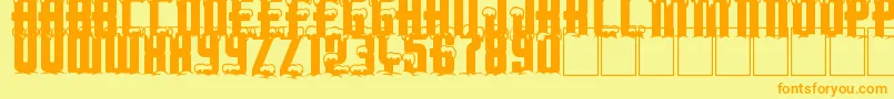 More about Merry Xmas Font Merry Xmas Font – Orange Fonts on Yellow Background
