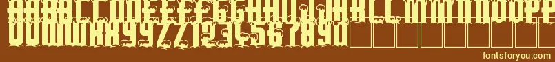 Merry Xmas Font – Yellow Fonts on Brown Background