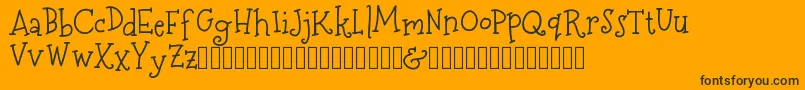 MerryNBright DEMO-Schriftart – Schwarze Schriften auf orangefarbenem Hintergrund