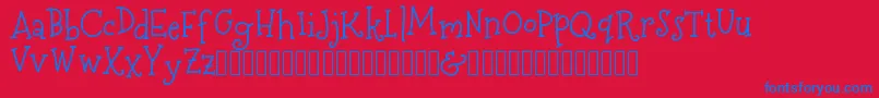 MerryNBright DEMO-Schriftart – Blaue Schriften auf rotem Hintergrund