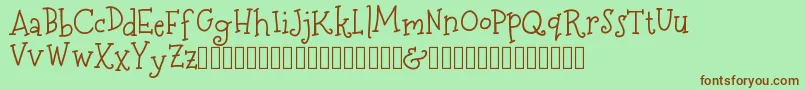 MerryNBright DEMO Font – Brown Fonts on Green Background