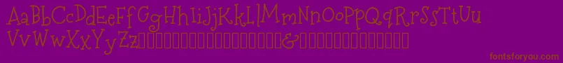 MerryNBright DEMO-Schriftart – Braune Schriften auf violettem Hintergrund