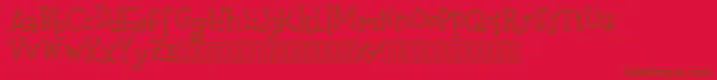 MerryNBright DEMO-fontti – ruskeat fontit punaisella taustalla