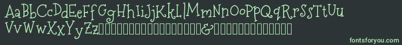 Czcionka MerryNBright DEMO – zielone czcionki na czarnym tle