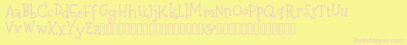 En savoir plus sur la police MerryNBright DEMO Police MerryNBright DEMO – polices roses sur fond jaune